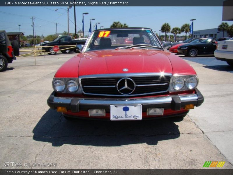 Signal Red / Parchment 1987 Mercedes-Benz SL Class 560 SL Roadster