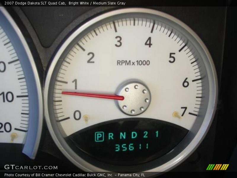 Bright White / Medium Slate Gray 2007 Dodge Dakota SLT Quad Cab