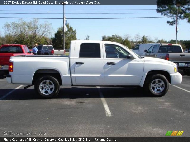 Bright White / Medium Slate Gray 2007 Dodge Dakota SLT Quad Cab