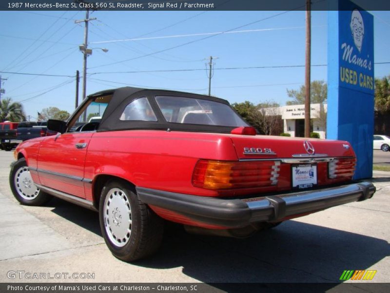 Signal Red / Parchment 1987 Mercedes-Benz SL Class 560 SL Roadster