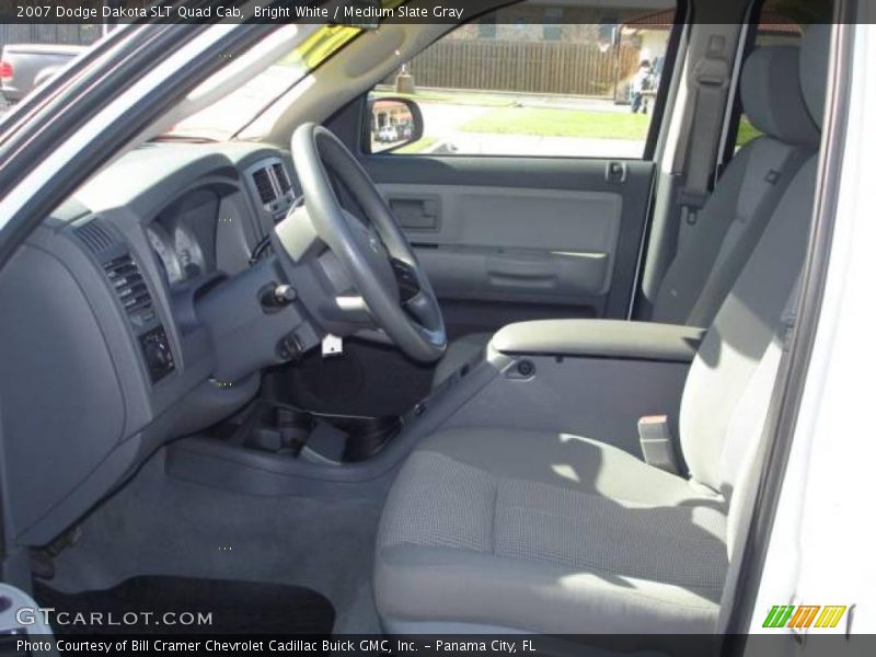 Bright White / Medium Slate Gray 2007 Dodge Dakota SLT Quad Cab