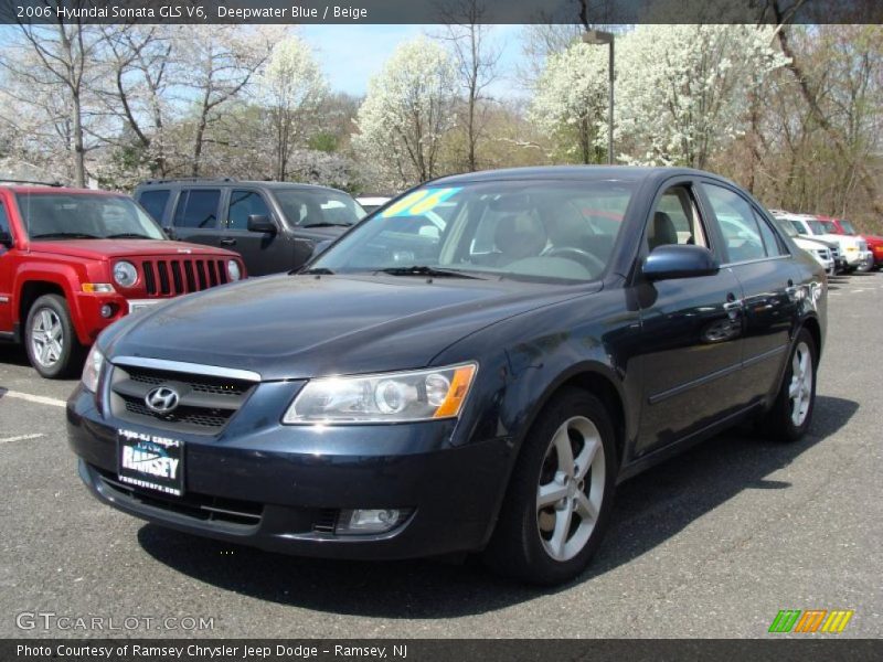 Deepwater Blue / Beige 2006 Hyundai Sonata GLS V6