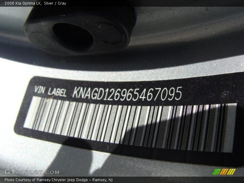 Silver / Gray 2006 Kia Optima LX