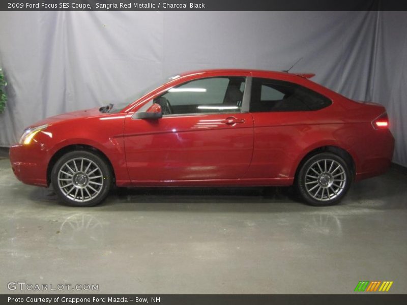 Sangria Red Metallic / Charcoal Black 2009 Ford Focus SES Coupe