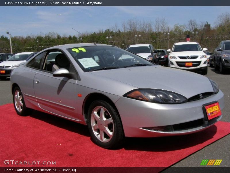 Silver Frost Metallic / Graystone 1999 Mercury Cougar V6