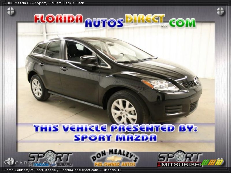 Brilliant Black / Black 2008 Mazda CX-7 Sport