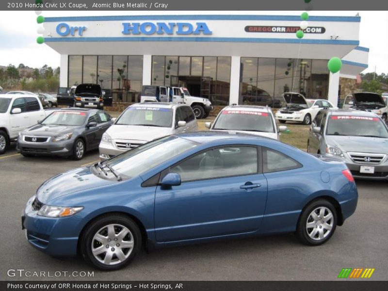 Atomic Blue Metallic / Gray 2010 Honda Civic LX Coupe