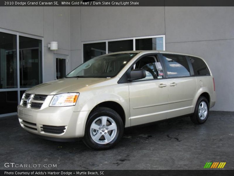 White Gold Pearl / Dark Slate Gray/Light Shale 2010 Dodge Grand Caravan SE