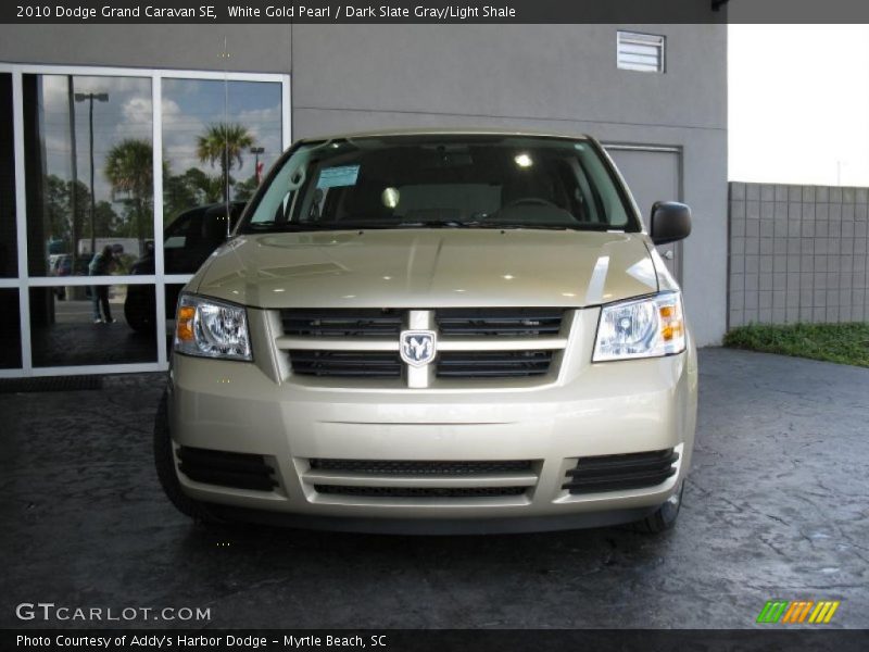 White Gold Pearl / Dark Slate Gray/Light Shale 2010 Dodge Grand Caravan SE