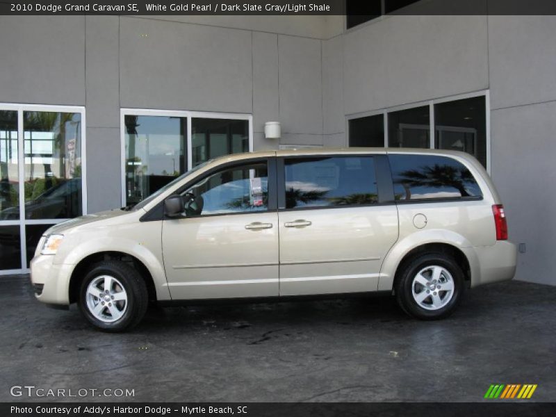 White Gold Pearl / Dark Slate Gray/Light Shale 2010 Dodge Grand Caravan SE