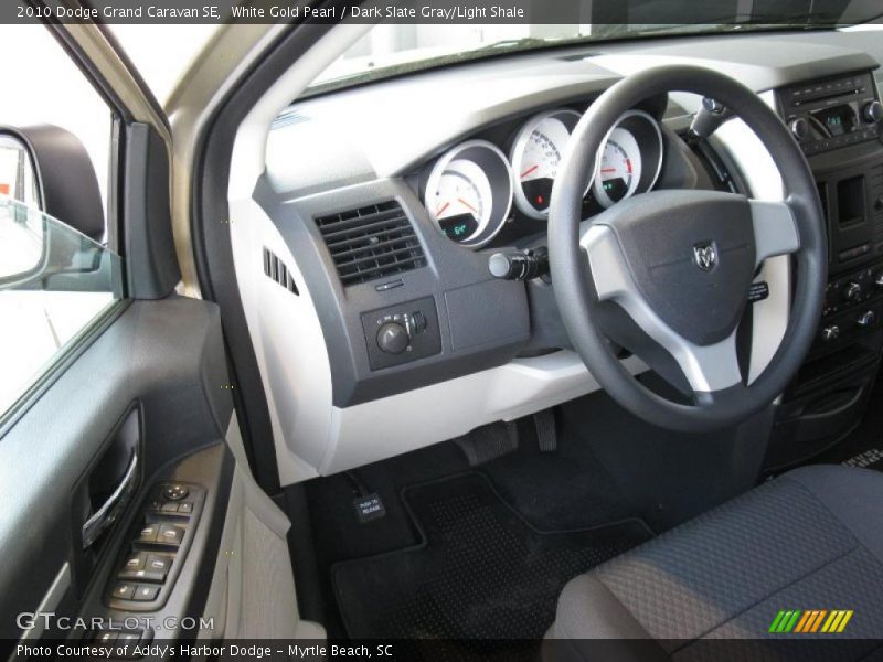 White Gold Pearl / Dark Slate Gray/Light Shale 2010 Dodge Grand Caravan SE