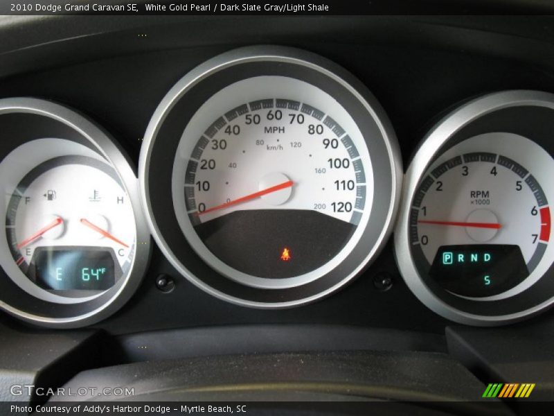 White Gold Pearl / Dark Slate Gray/Light Shale 2010 Dodge Grand Caravan SE