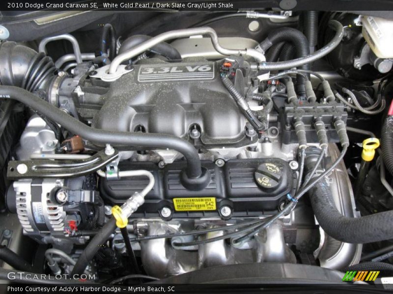 White Gold Pearl / Dark Slate Gray/Light Shale 2010 Dodge Grand Caravan SE