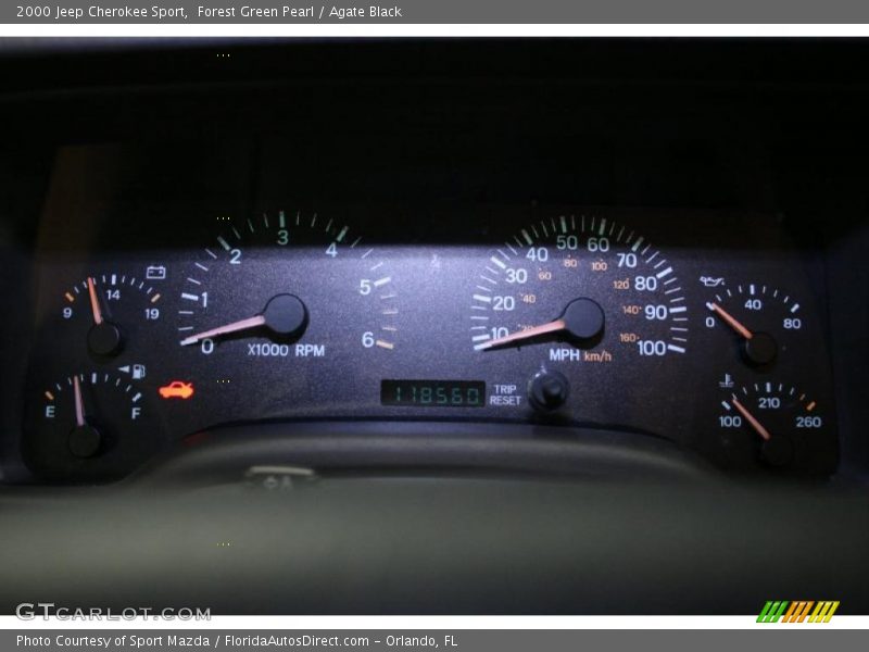 Forest Green Pearl / Agate Black 2000 Jeep Cherokee Sport