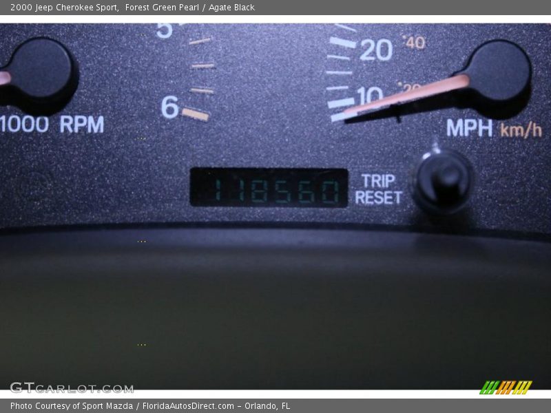 Forest Green Pearl / Agate Black 2000 Jeep Cherokee Sport