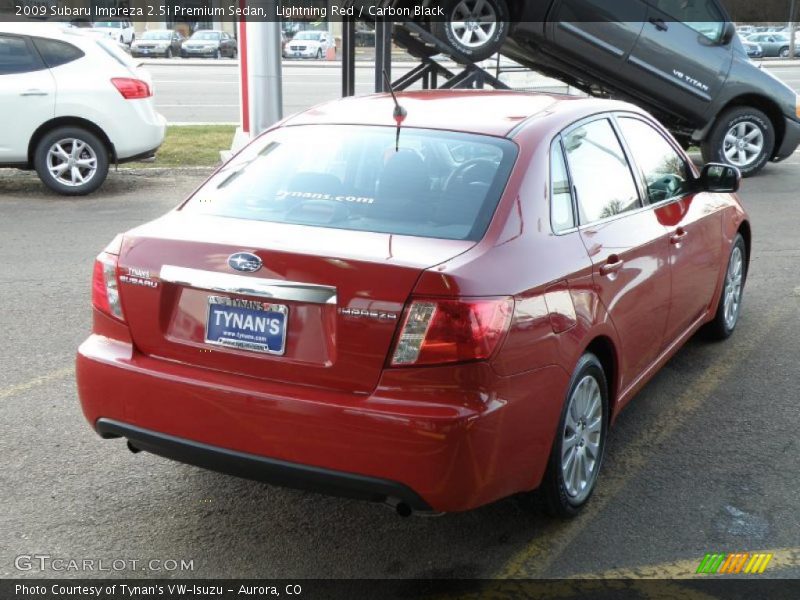 Lightning Red / Carbon Black 2009 Subaru Impreza 2.5i Premium Sedan