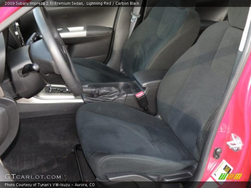 Lightning Red / Carbon Black 2009 Subaru Impreza 2.5i Premium Sedan