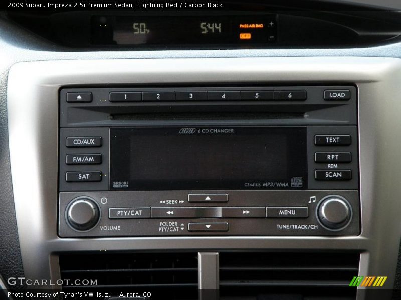 Lightning Red / Carbon Black 2009 Subaru Impreza 2.5i Premium Sedan