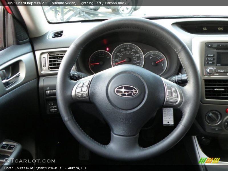 Lightning Red / Carbon Black 2009 Subaru Impreza 2.5i Premium Sedan