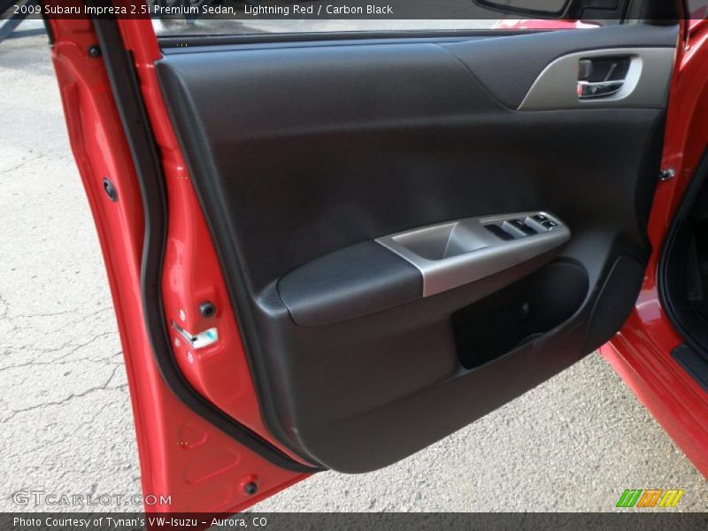 Lightning Red / Carbon Black 2009 Subaru Impreza 2.5i Premium Sedan