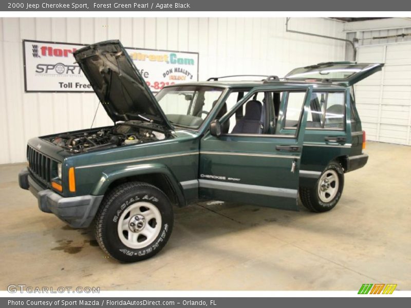Forest Green Pearl / Agate Black 2000 Jeep Cherokee Sport