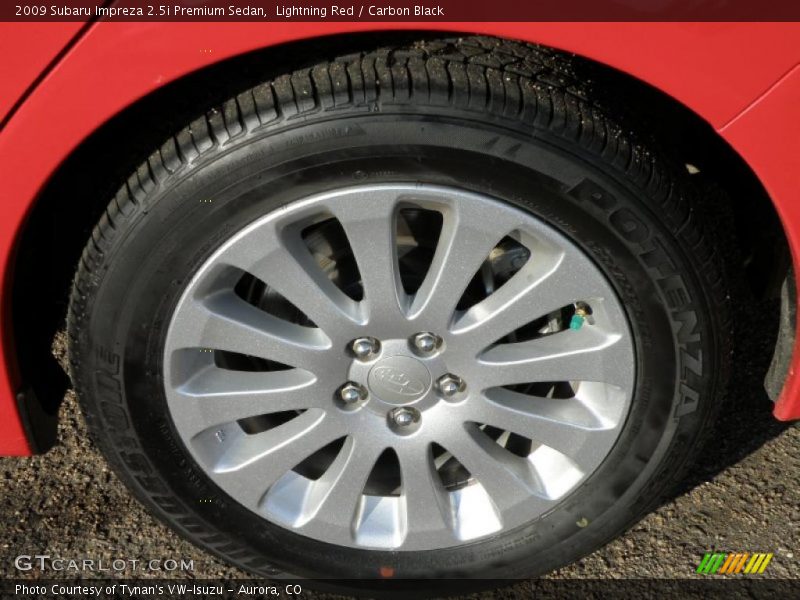 Lightning Red / Carbon Black 2009 Subaru Impreza 2.5i Premium Sedan