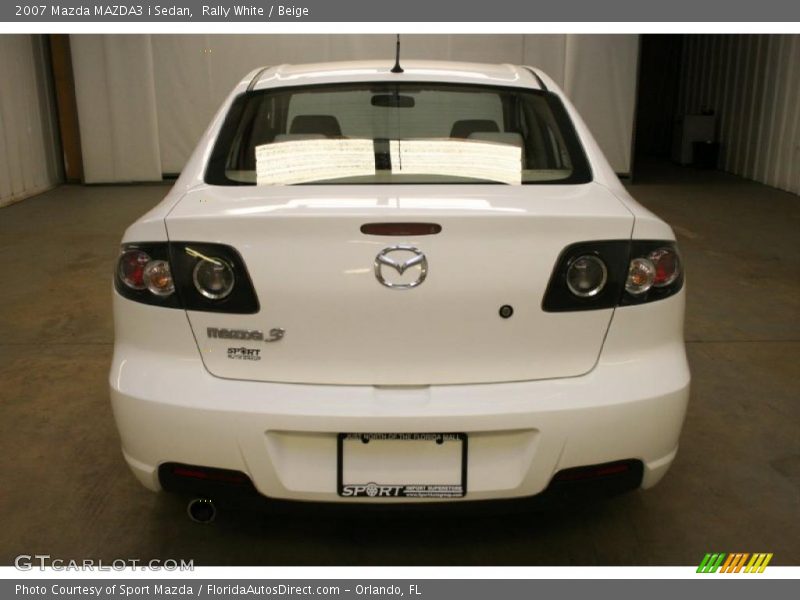 Rally White / Beige 2007 Mazda MAZDA3 i Sedan