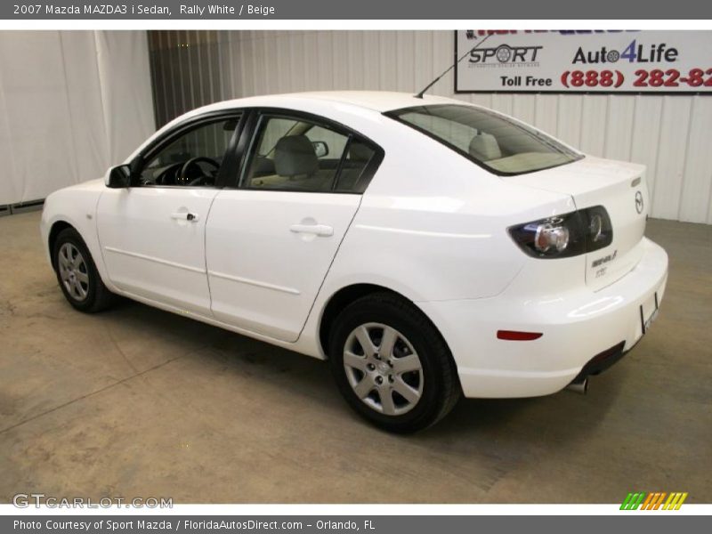 Rally White / Beige 2007 Mazda MAZDA3 i Sedan