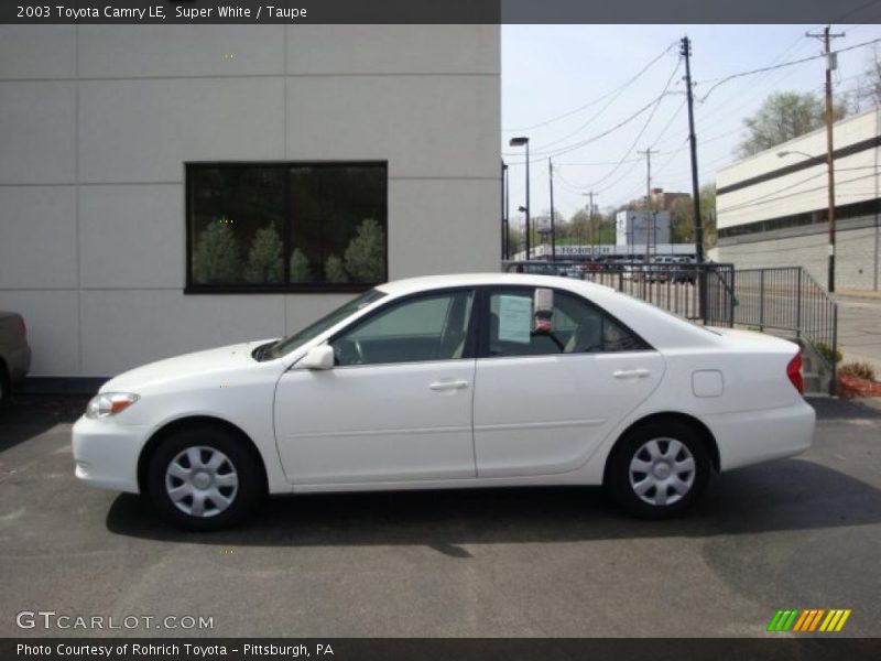 Super White / Taupe 2003 Toyota Camry LE