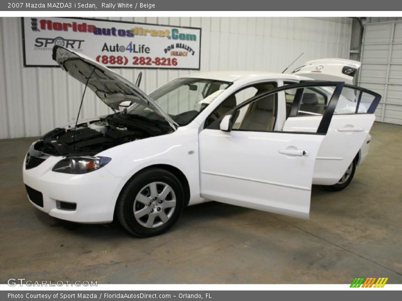 Rally White / Beige 2007 Mazda MAZDA3 i Sedan