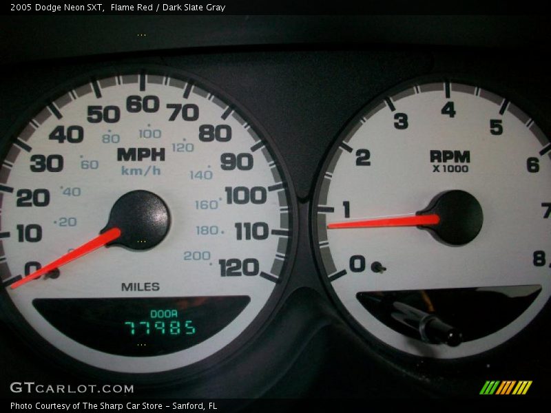 Flame Red / Dark Slate Gray 2005 Dodge Neon SXT
