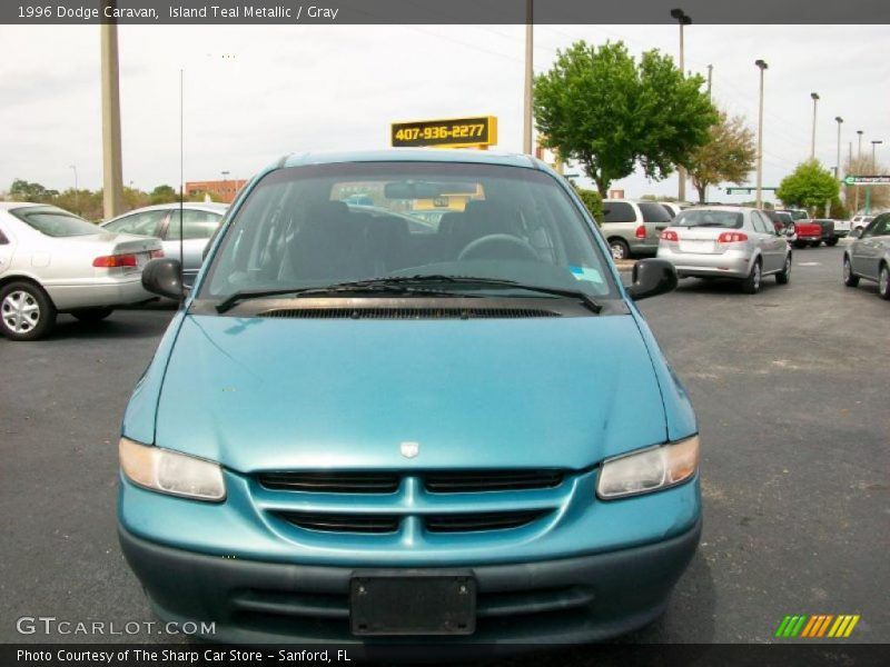 Island Teal Metallic / Gray 1996 Dodge Caravan