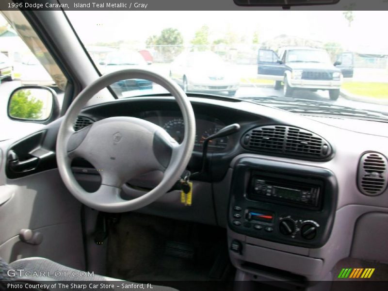 Island Teal Metallic / Gray 1996 Dodge Caravan