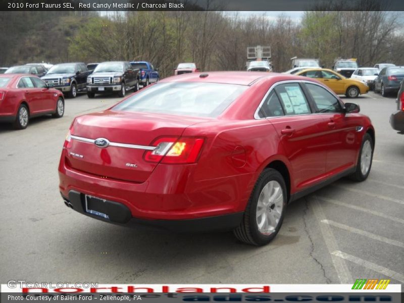 Red Candy Metallic / Charcoal Black 2010 Ford Taurus SEL