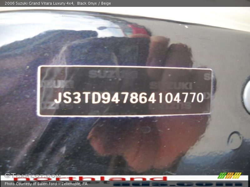 Black Onyx / Beige 2006 Suzuki Grand Vitara Luxury 4x4