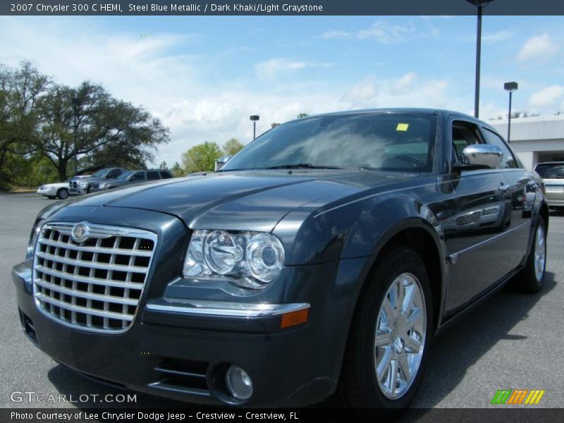 Steel Blue Metallic / Dark Khaki/Light Graystone 2007 Chrysler 300 C HEMI