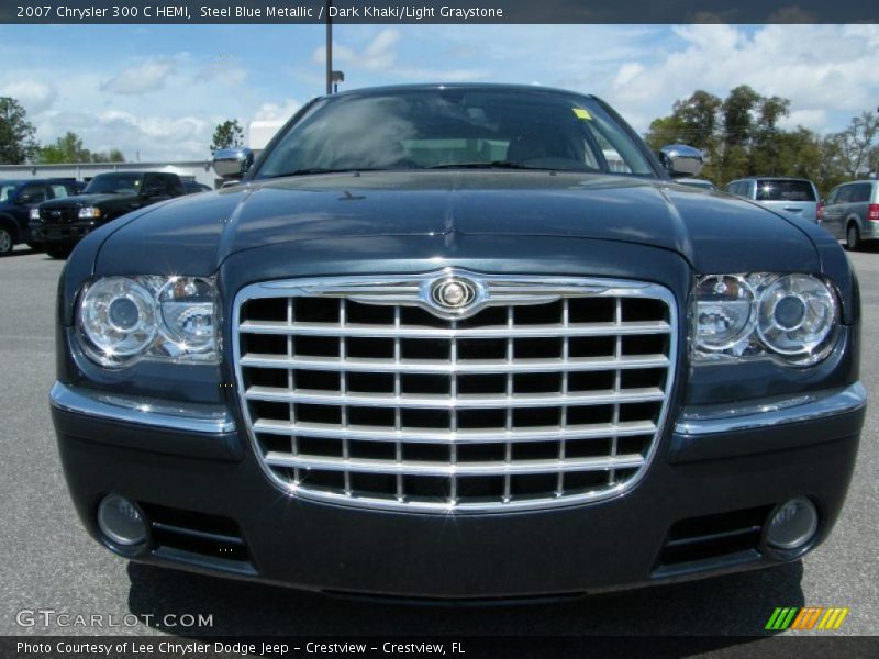 Steel Blue Metallic / Dark Khaki/Light Graystone 2007 Chrysler 300 C HEMI