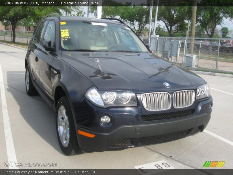 Monaco Blue Metallic / Sand Beige 2007 BMW X3 3.0si