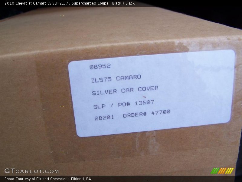 Black / Black 2010 Chevrolet Camaro SS SLP ZL575 Supercharged Coupe