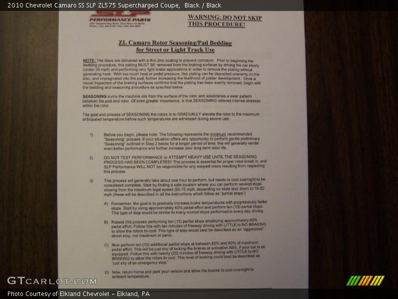 Black / Black 2010 Chevrolet Camaro SS SLP ZL575 Supercharged Coupe