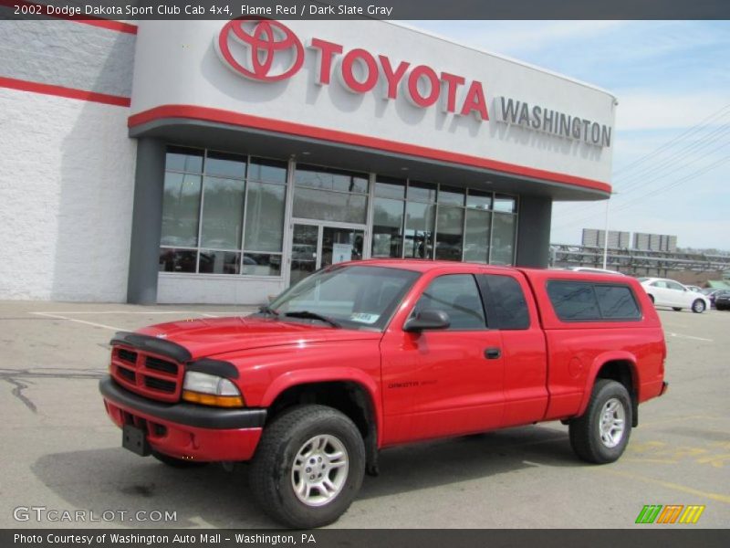 Flame Red / Dark Slate Gray 2002 Dodge Dakota Sport Club Cab 4x4