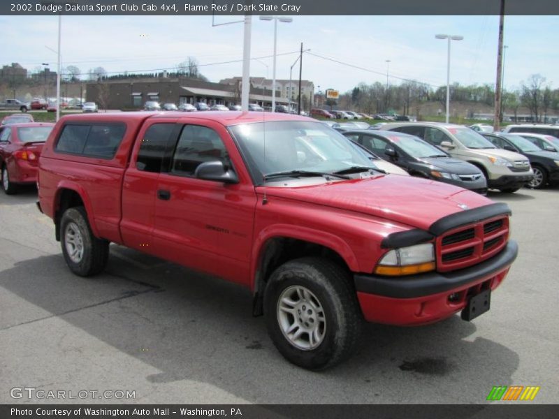 Flame Red / Dark Slate Gray 2002 Dodge Dakota Sport Club Cab 4x4