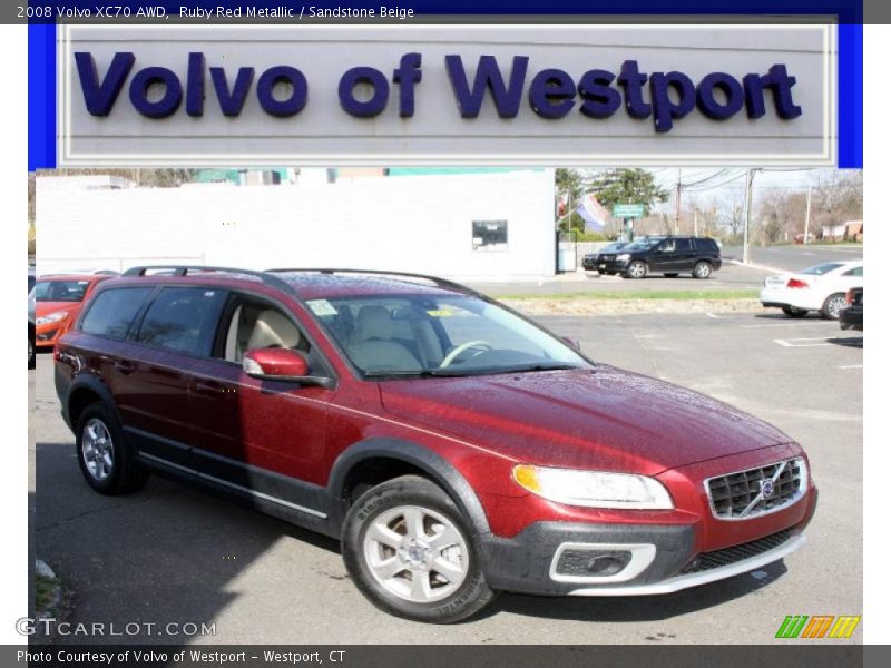 Ruby Red Metallic / Sandstone Beige 2008 Volvo XC70 AWD