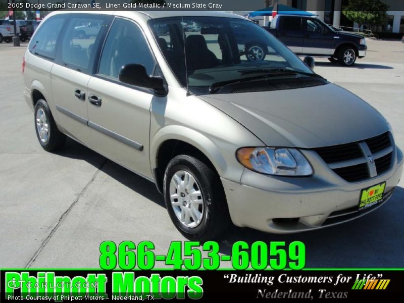 Linen Gold Metallic / Medium Slate Gray 2005 Dodge Grand Caravan SE