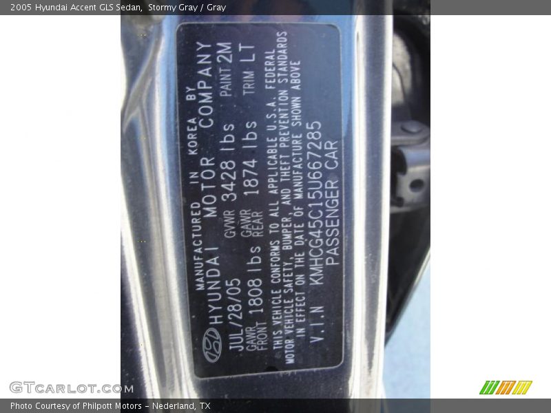 Stormy Gray / Gray 2005 Hyundai Accent GLS Sedan