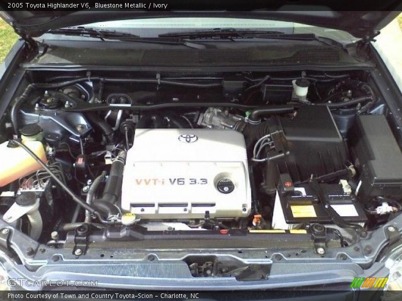Bluestone Metallic / Ivory 2005 Toyota Highlander V6