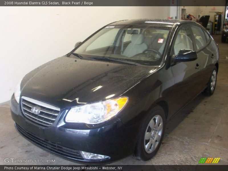 Black Pearl / Beige 2008 Hyundai Elantra GLS Sedan
