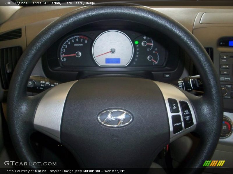 Black Pearl / Beige 2008 Hyundai Elantra GLS Sedan