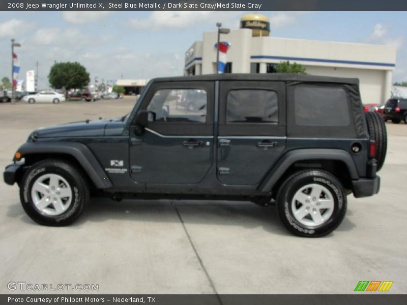 Steel Blue Metallic / Dark Slate Gray/Med Slate Gray 2008 Jeep Wrangler Unlimited X