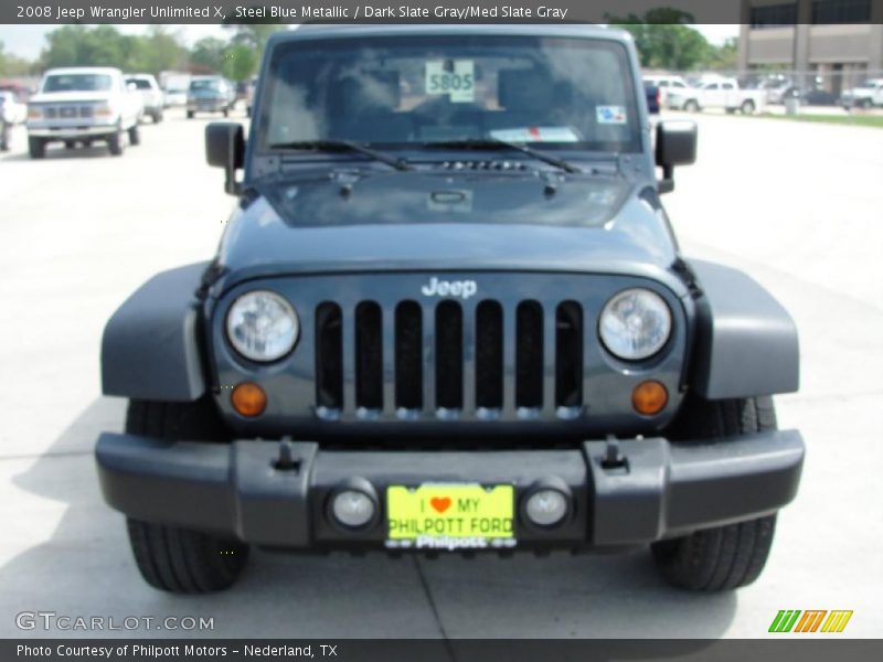 Steel Blue Metallic / Dark Slate Gray/Med Slate Gray 2008 Jeep Wrangler Unlimited X